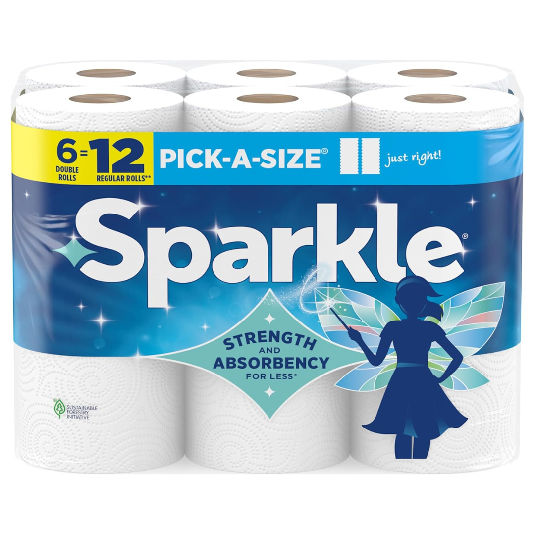 6-Pack Sparkle Pick-A-Size 2-Ply Paper Towels Double Rolls (660 Sheets Total)