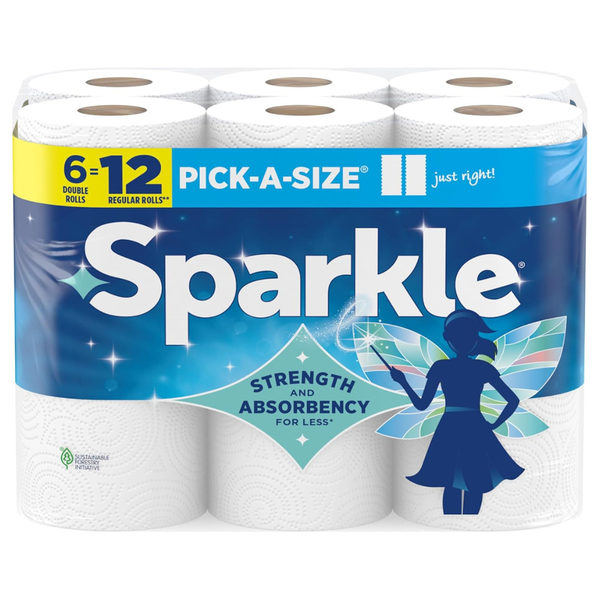 6-Pack Sparkle Pick-A-Size 2-Ply Paper Towels Double Rolls (660 Sheets Total)