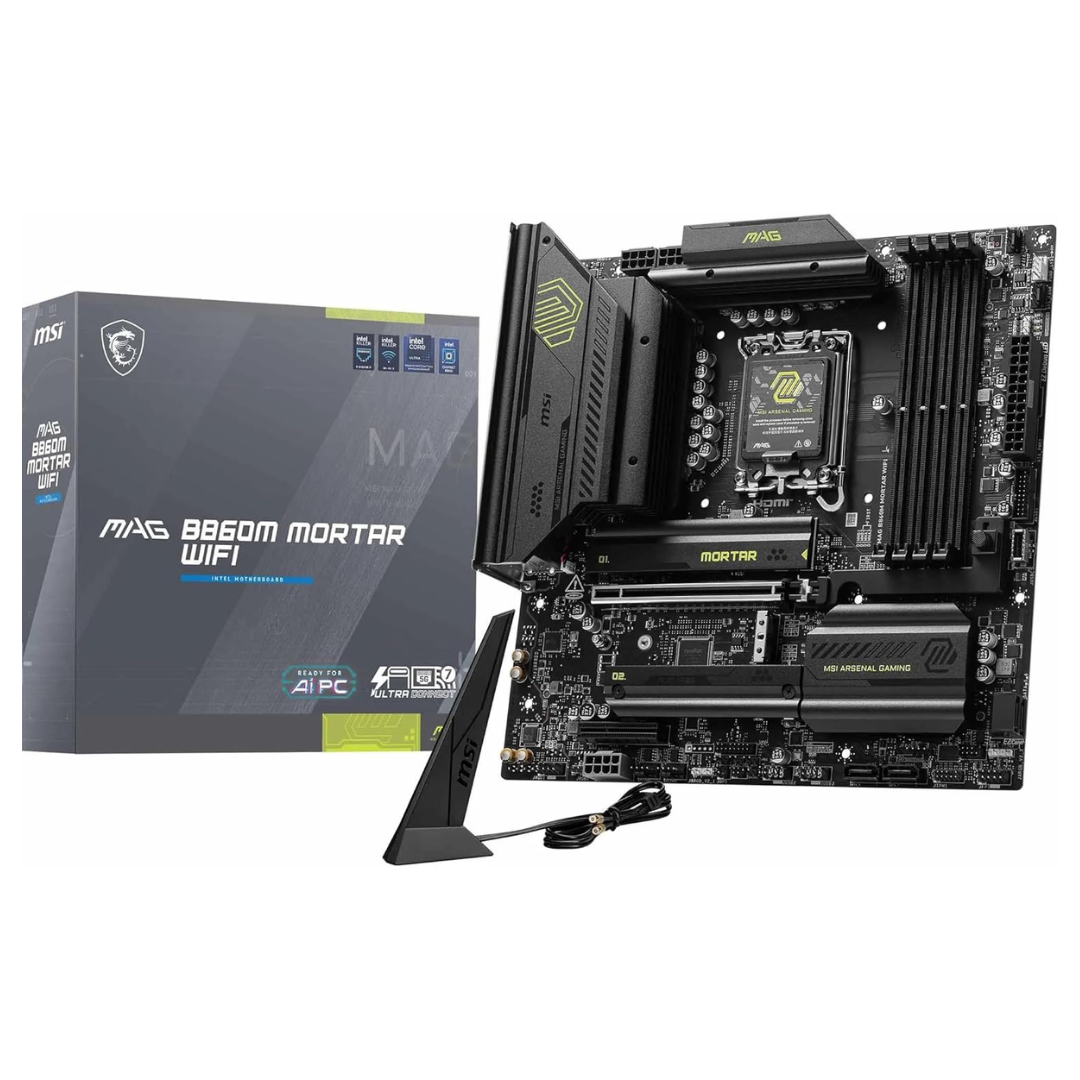 MSI MAG B860M Mortar WiFi MATX Motherboard LGA 1851 DDR5 PCIe 5.0