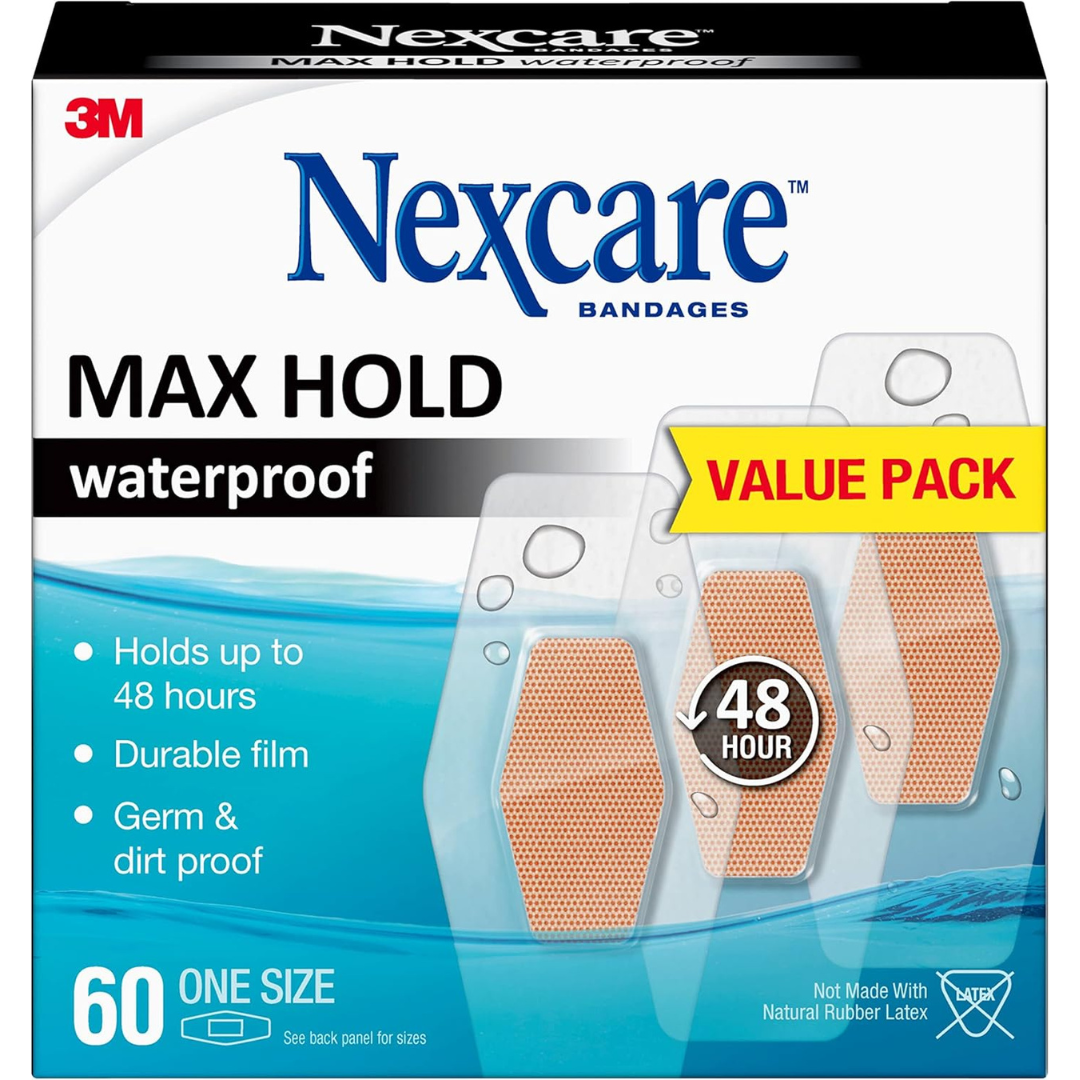 60-Count Nexcare Max Hold Waterproof Bandages