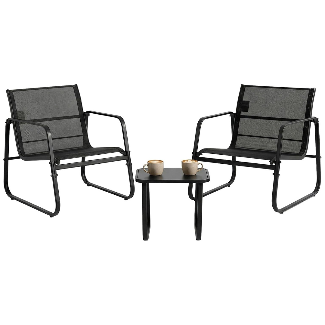 3-Piece Patio Furniture Chairs And Table Set
