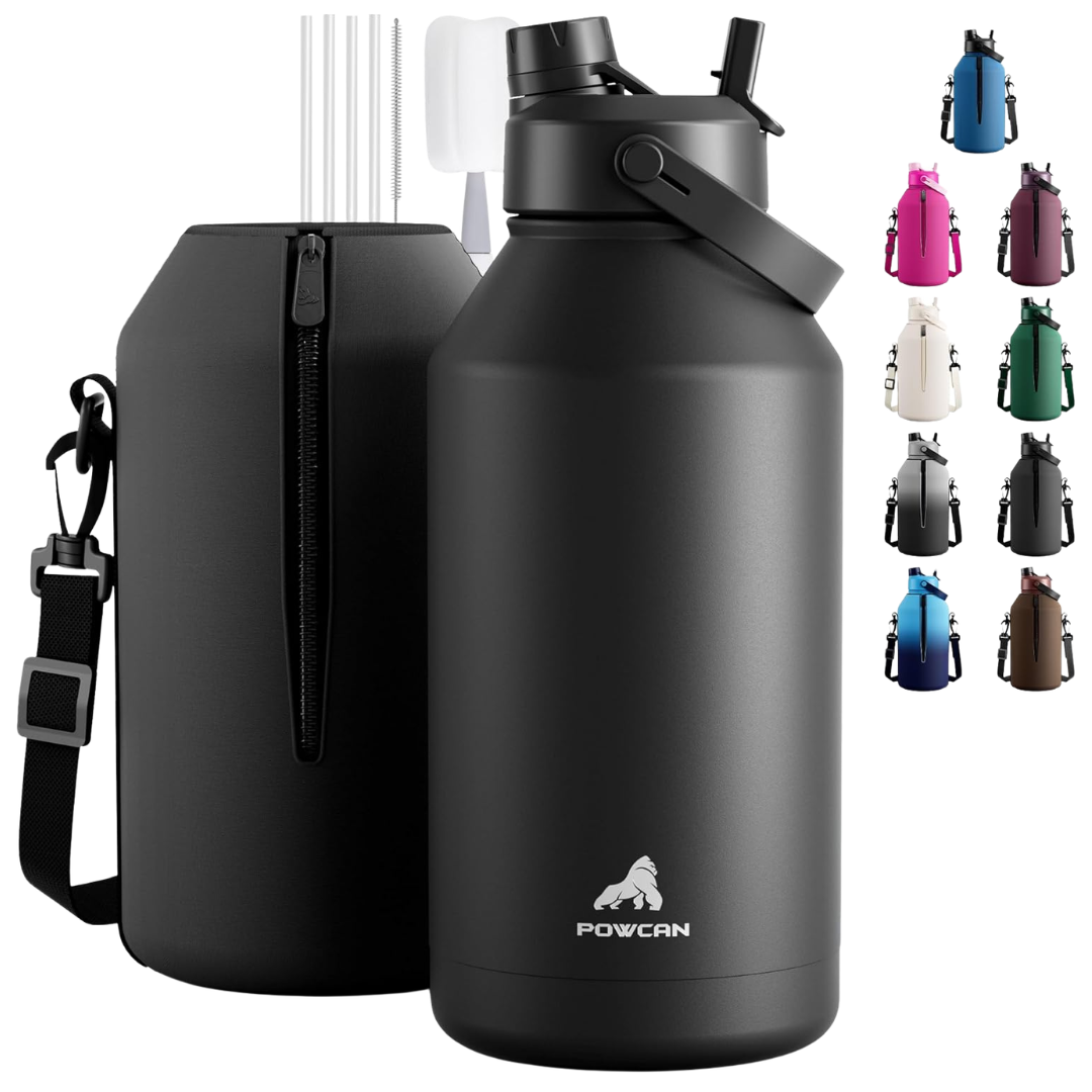 64-Oz Vacuum Insulated Water Bottle W/ 2-in-1 Straw & Spout Lid (Various)