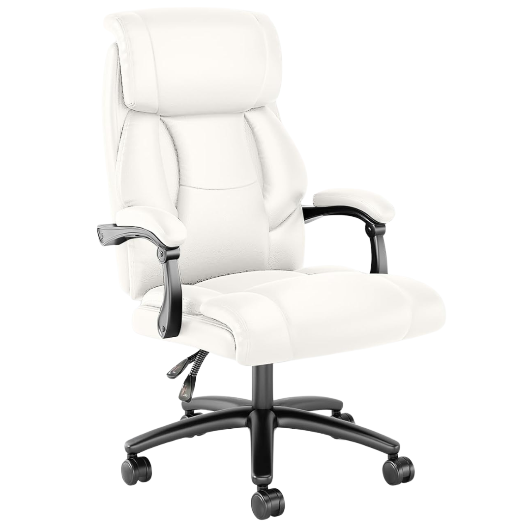 Recliner Leather High Back Computer Desk Chairs W/ Wide Seat (Cap.400 Lbs)