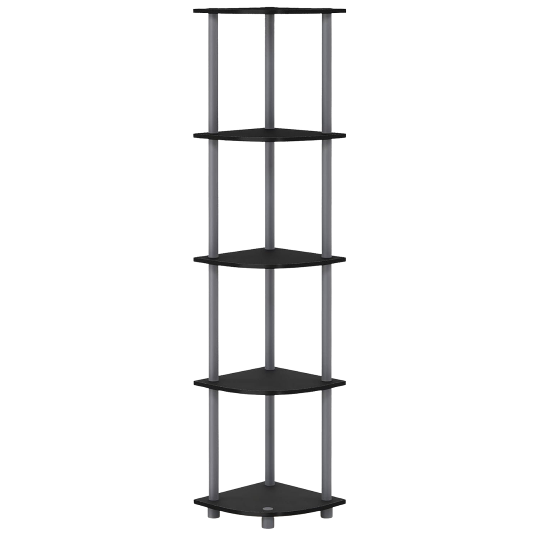 Furinno TURN-N-TUBE Wood 5-Tier Corner Display Rack
