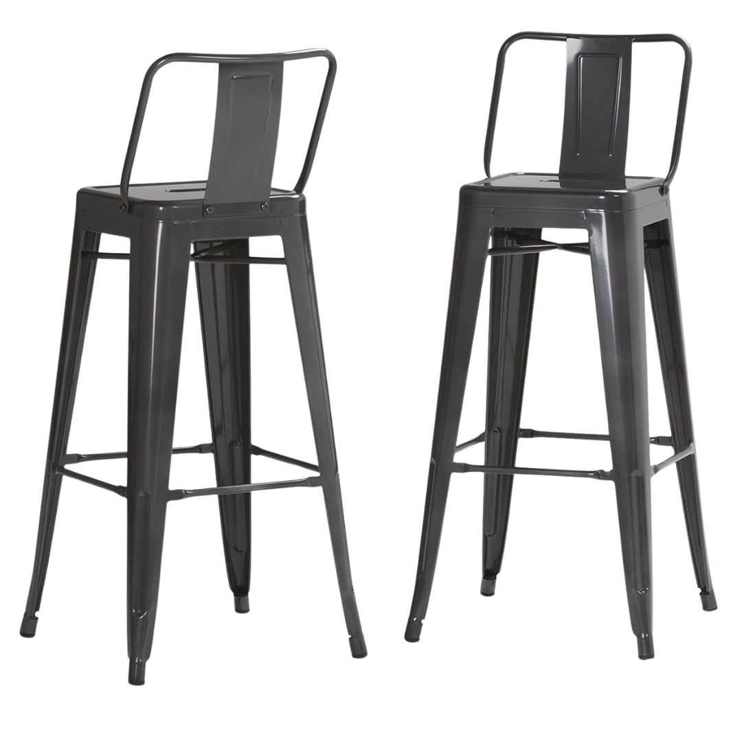 Set Of 2 Simplihome 30'' Seat Height Rayne Industrial Bar Stools