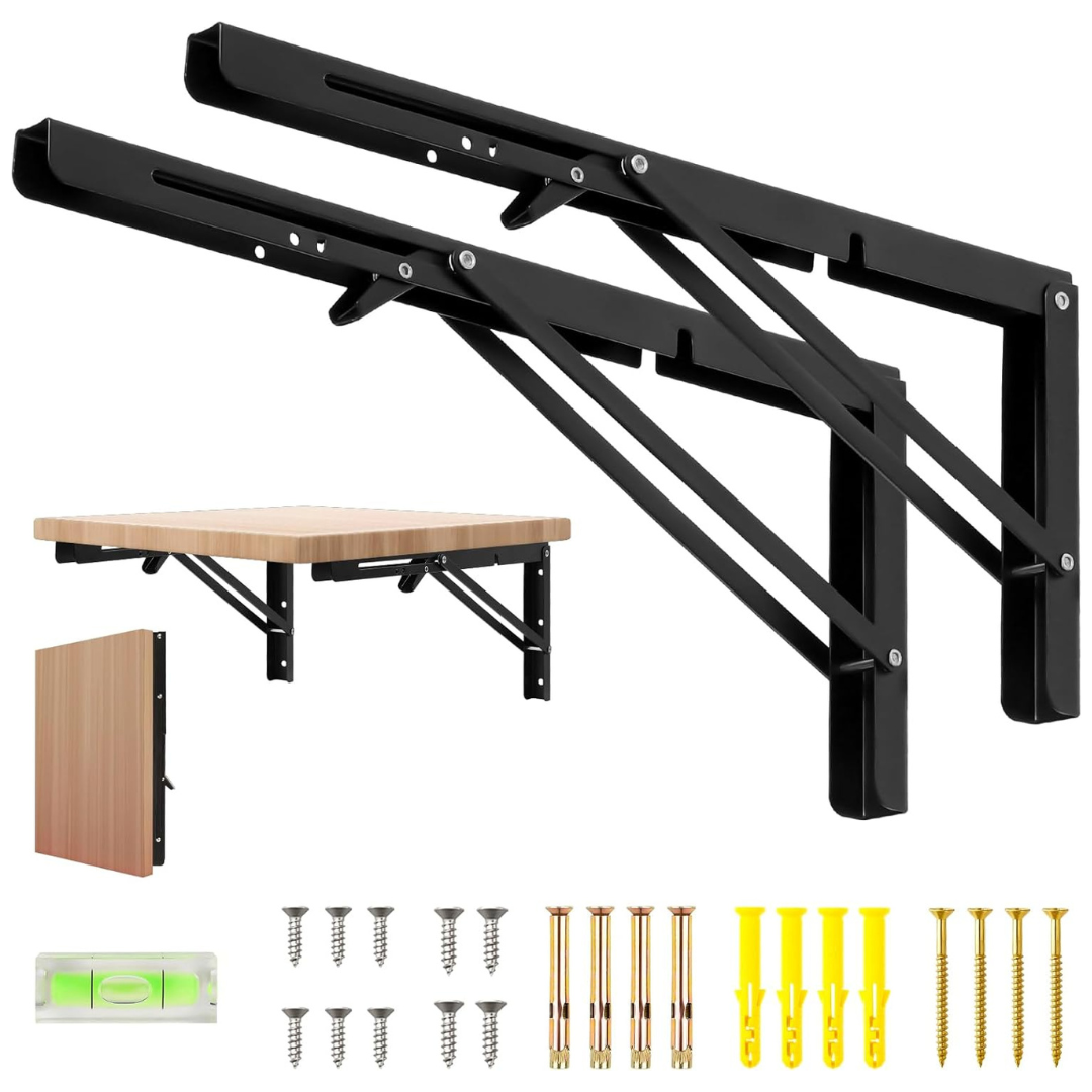 2-Pack 16" Dntorx Heavy Duty Metal Folding Shelf Brackets