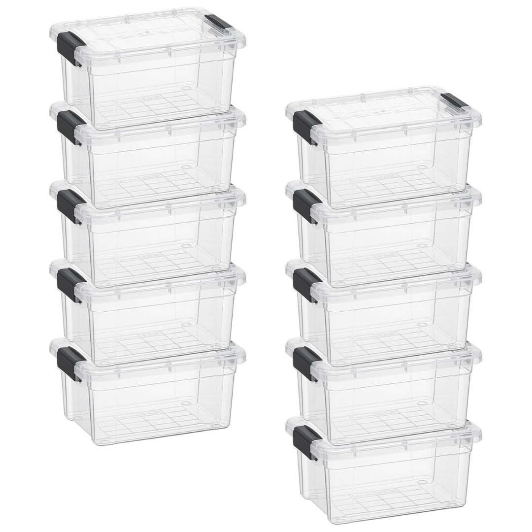 10-Pack Superio 1.85qt Clear Storage Box With Lid