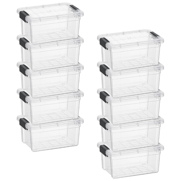 10-Pack Superio 1.85qt Clear Storage Box With Lid