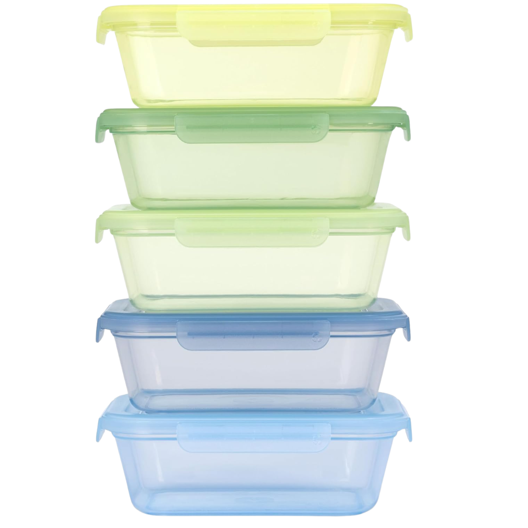 10-Piece 4.5 Cup Plastic Reusable Food Containers Set W/ Lids (Various)