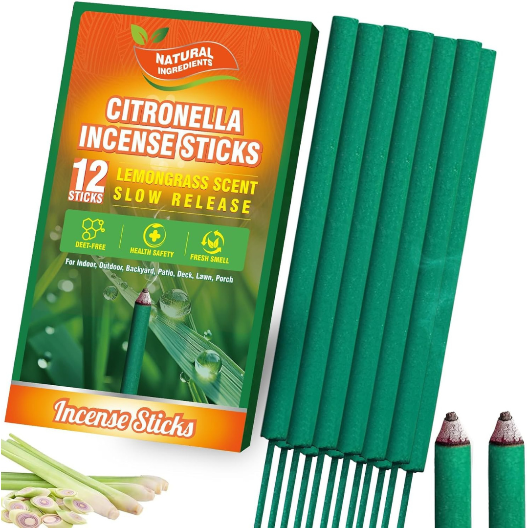 12-Piece FIRIK Large Citronella Natural Lemongrass Incense Sticks