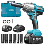Seesii Cordless 665ft-Lbs 1/2'' Impact Wrench Kit W/ 21V Battery & Sockets