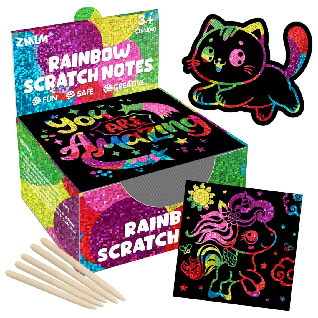 165-Piece Rainbow Scratch Paper Art Notes