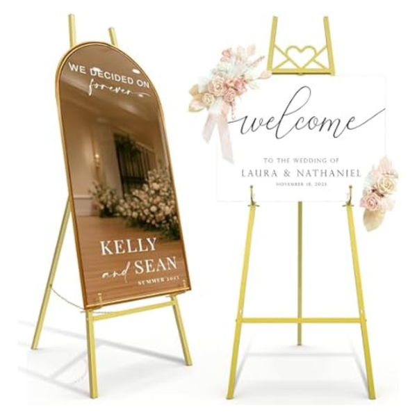 55" Semoprus Gold Display Easel Stand With Adjustable Chain