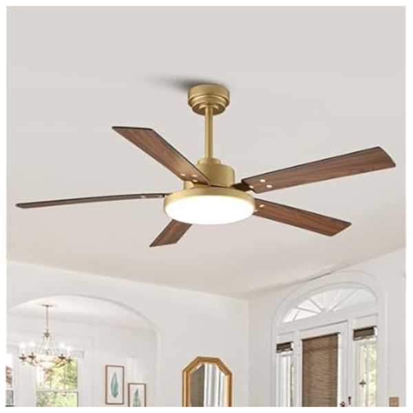 52" Parrot Uncle 6-Speed Ceiling Fan With Light And Remote/APP