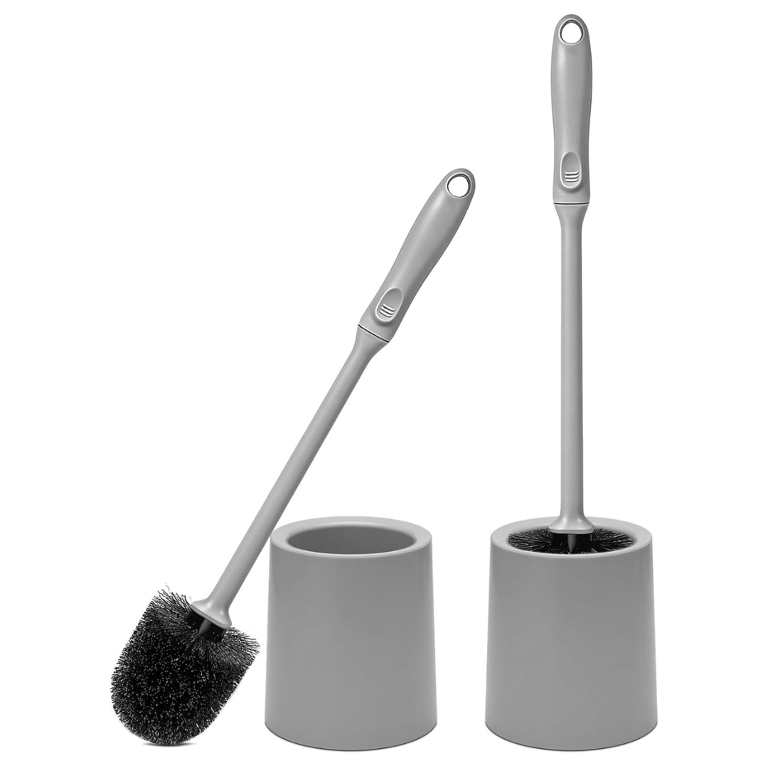 2-Pack Toilet Brush And Holder With Long Handle (2 Colors)