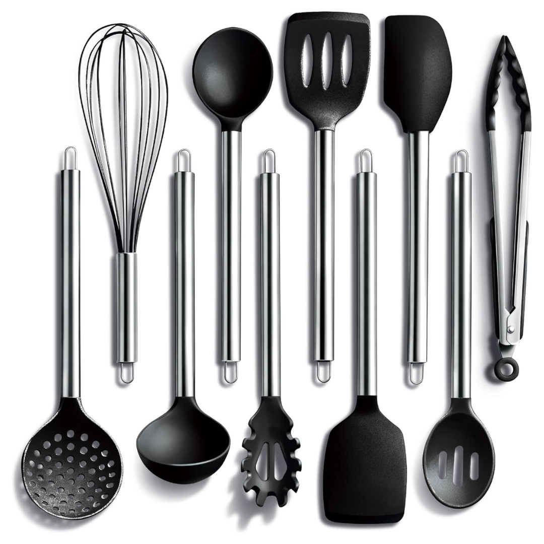 10-Piece Cook With Color Silicone Nonstick Cooking Utensil Set