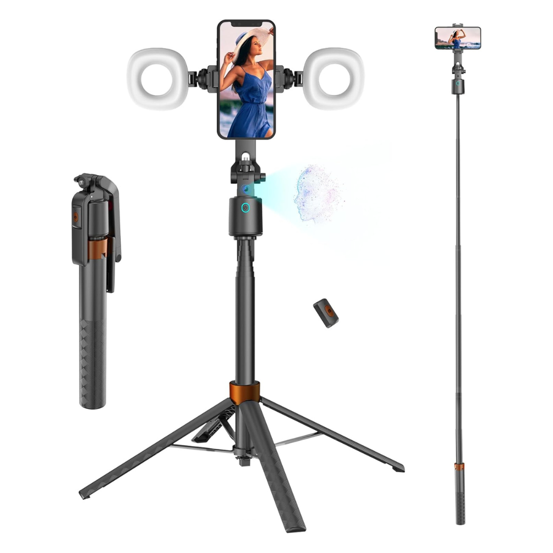 70'' Auto Face-Tracking Phone Tripod W/Fill Light And Remote Control