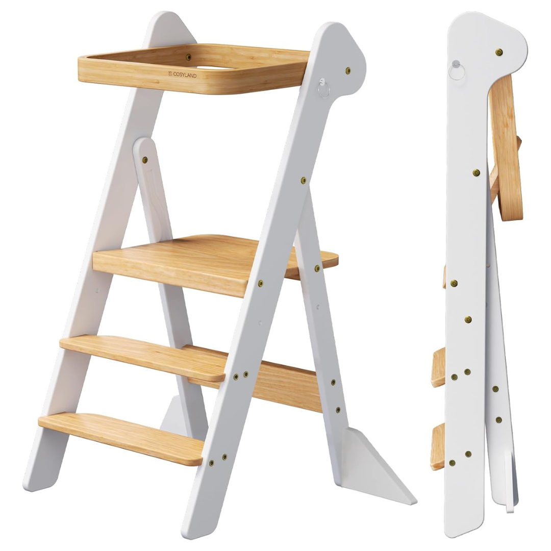 Cosyland Adjustable Height Foldi Foldable Toddler Kitchen Stool (3 Colors)
