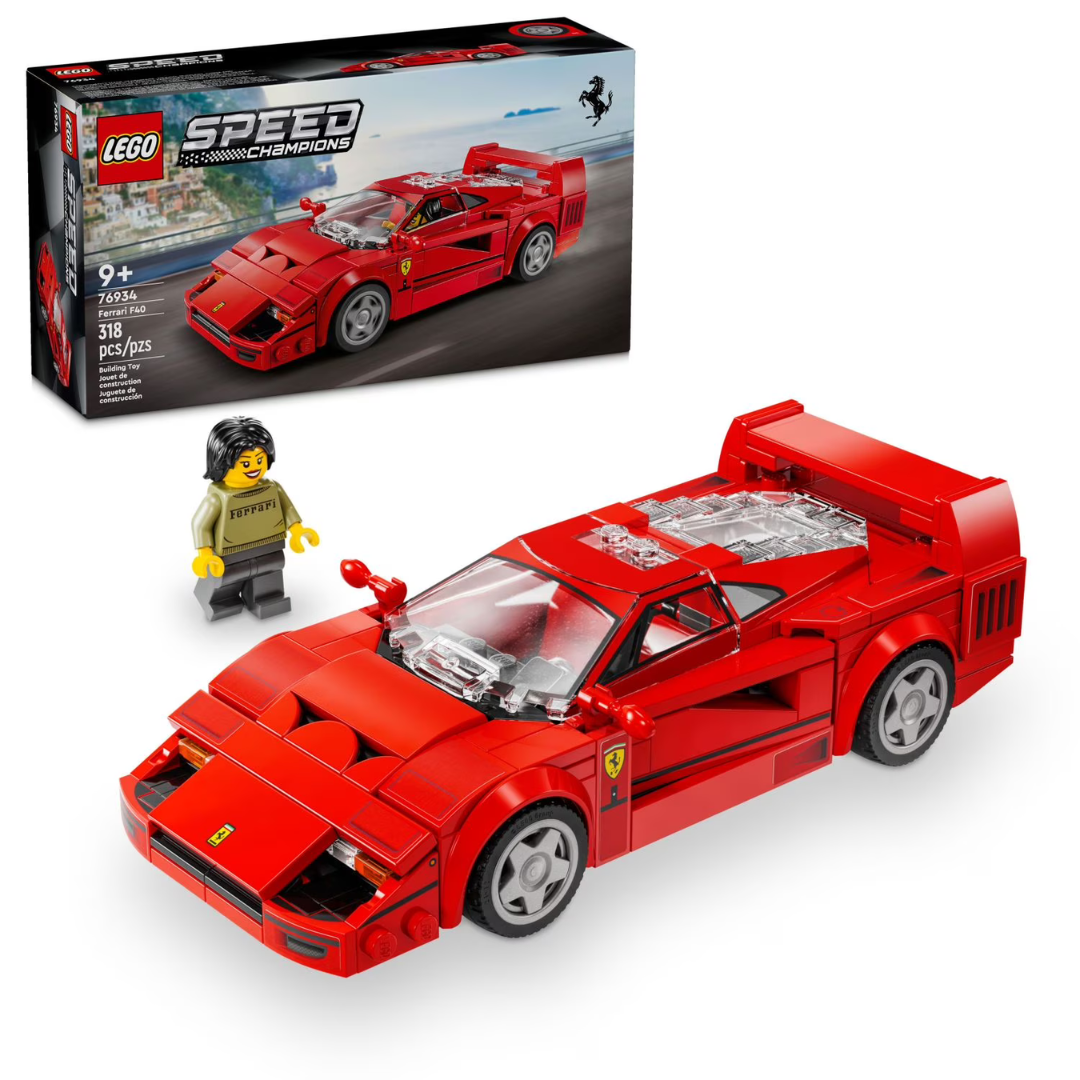 318-Piece LEGO Speed Champions Ferrari F40 Supercar Building Set