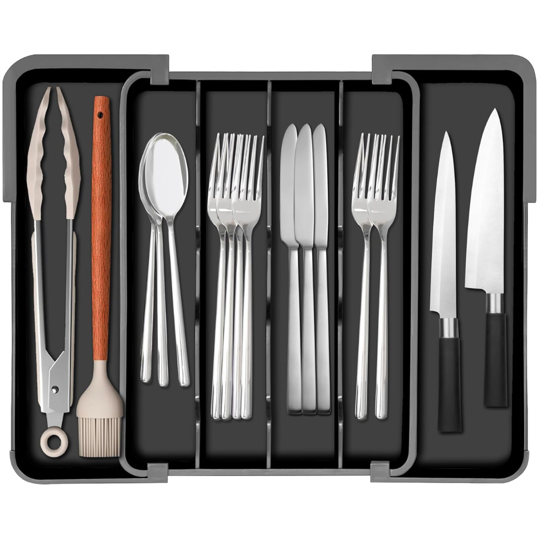 Homecor Expandable Silverware Organizer Utensil Holder Tray