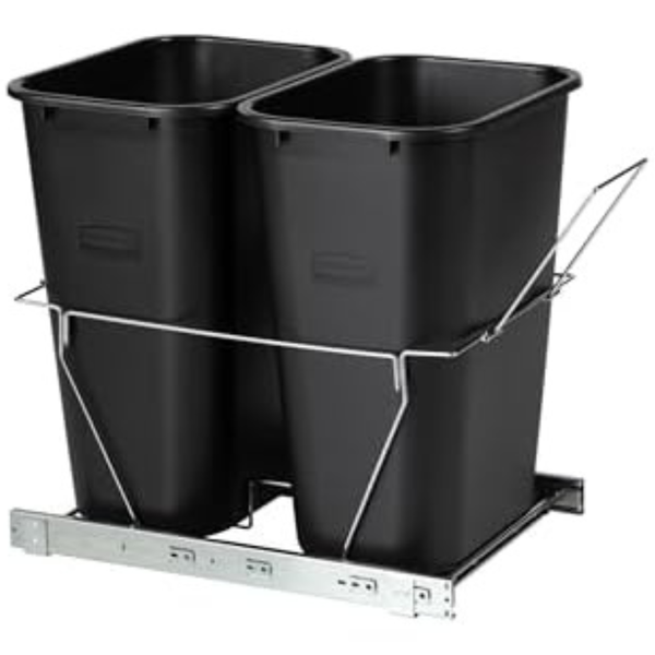 20-Gallon Kitchen Cabinet Pull-Out Trash Can and Recycling Bin