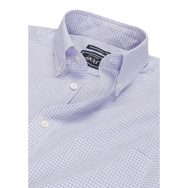 1905 Collection Traditional Fit 4-Way Stretch Collar Mini Plaid Dress Shirt