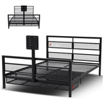 X Rocker Basecamp Full Size Metal Frame Bed with Console Storage