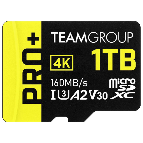 1TB Team Pro+ MicroSDHC UHS-I/U3 Class 10 Memory Card With Adapter