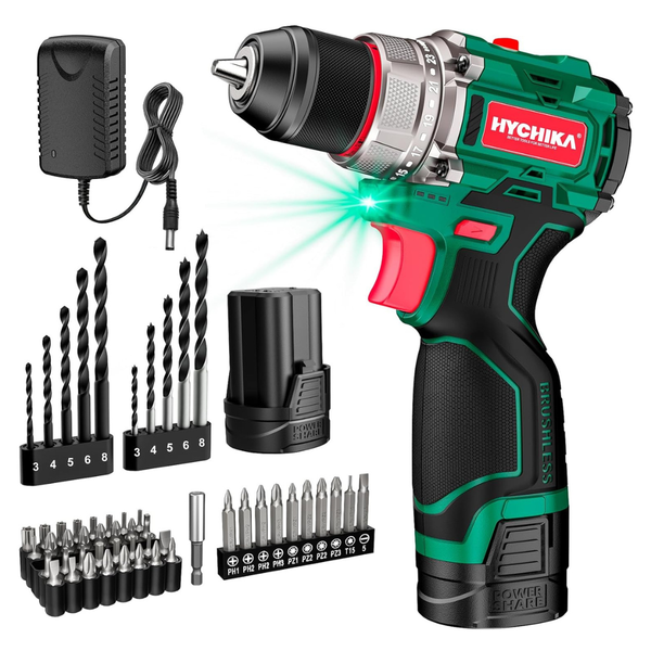 Brushless Cordless Drill Set With LED Light