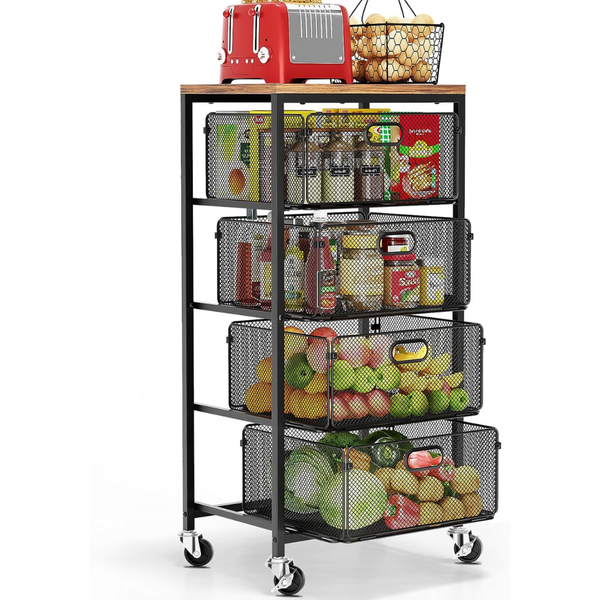 4-Tier Goovilla Kitchen Cart With Drawers