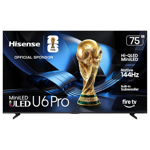 75" Hisense U6 Pro Series 4K Ultra HDR Smart QLED Mini-LED Fire TV