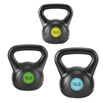 Set Of 3 OLIXIS Hard Kettlebell With Wide Handle (5lb, 10lb, 15lb)