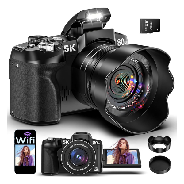 5K Digital Photography & Vlogging WiFi Camera With Autofocus & 18X Zoom