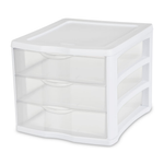 Sterilite 3 Drawer Unit, Clear Plastic Countertop Or Desktop Storage Drawers