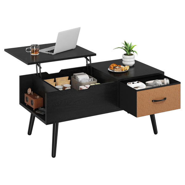 39.5" Yaheetech Lift-Top Coffee Table W/ Hidden Storage & Drawer