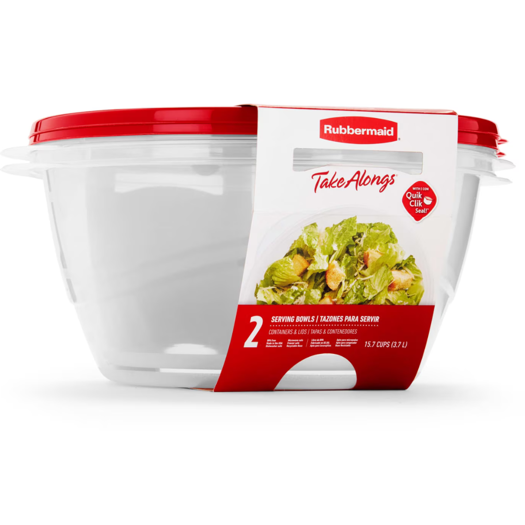 2-Count Rubbermaid TakeAlongs Serving Bowl Food Storage Containers