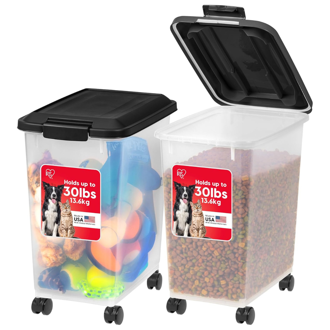 2-Pack IRIS USA 30lb Dog Food Storage Container