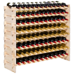 8-Tier Solid Wood Floor Freestanding Wine Storage Rack