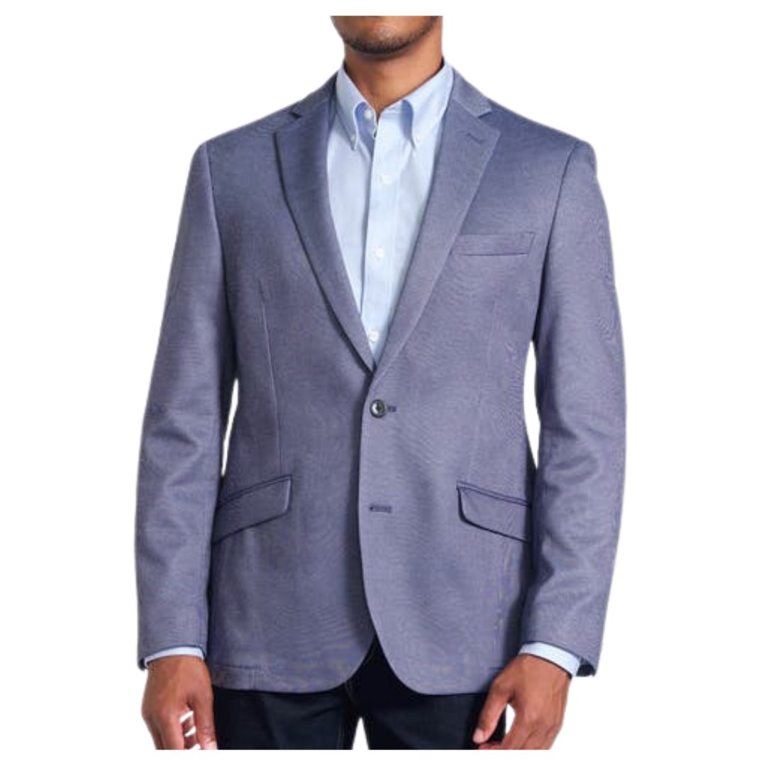 Savile Row Co Men's Blue Knit Blazer