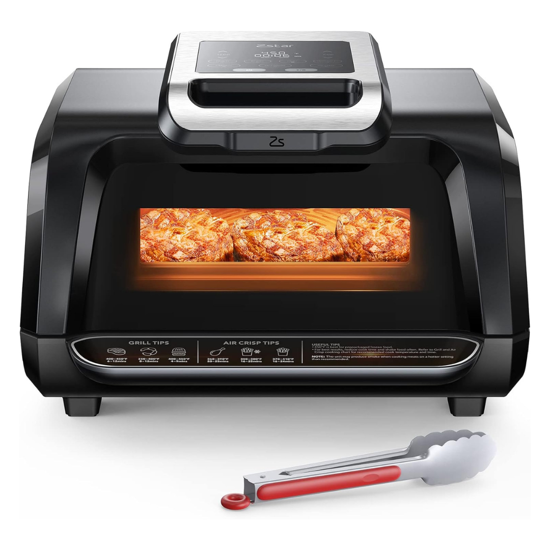 4-QT Zstar 7-in-1 Smokeless Air Fryer Electric Grill Combo