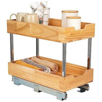 11.5" Household Essentials Wood 2-Tier Sliding Cabinet Organizer
