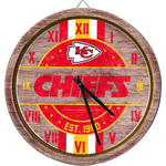 FOCO NFL Wooden Barrel Wall Clock
