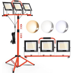 Portable 31000LM 3 Head LED Work Lights with Tripod Stand