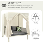 Merax Outdoor Patio Daybed with Soft Cushions & Curtains