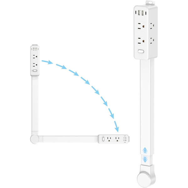 6-Outlets & 4-USB Port Outlet Extender Stick