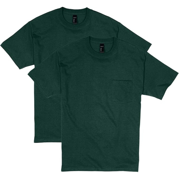 2-Pack Hanes Men's Beefy Short Sleeve Pocket Tee (Various Size)