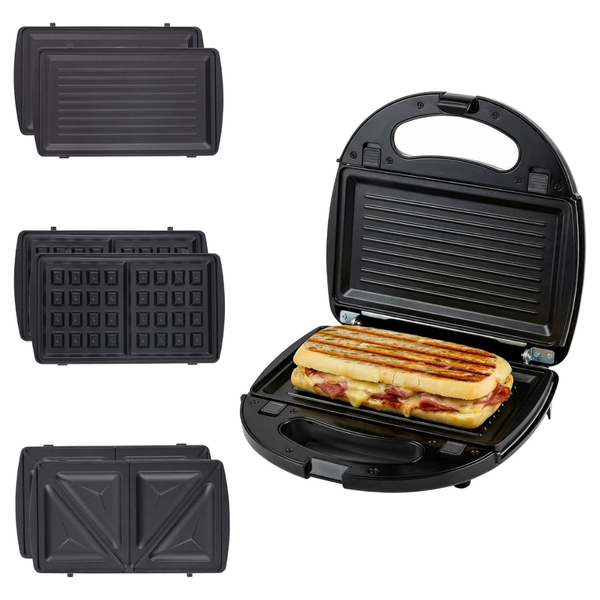 3-in-1 Electric Sandwich Maker W/ Removable Non-Stick Plates