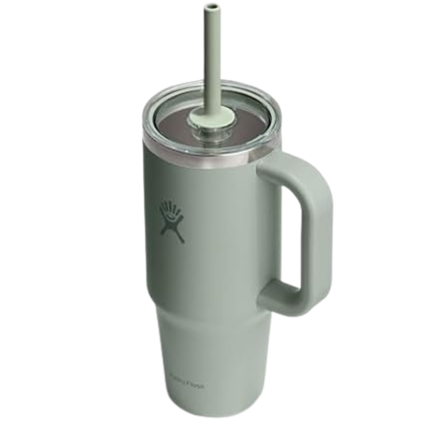 Hydro Flask 24 oz Travel Tumbler W/ Handle, Clear Lid & Straw