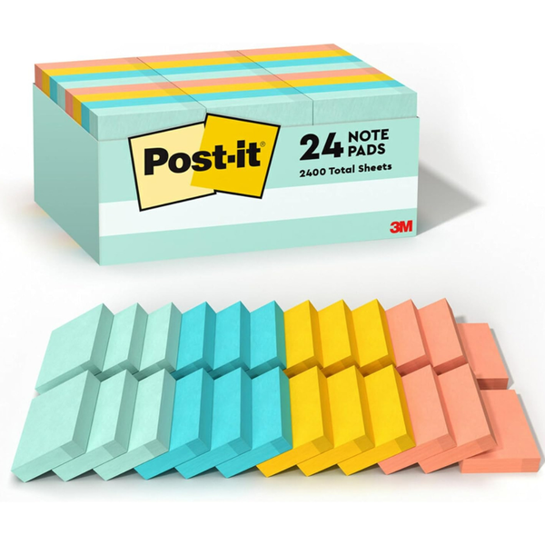 2400-Count (24pk X 100ct) Post-it Favorite Sticky Notes