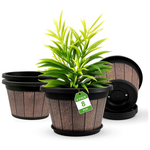 4-Pack 8" Plastic Plant Pot With Drainage Holes & Saucer